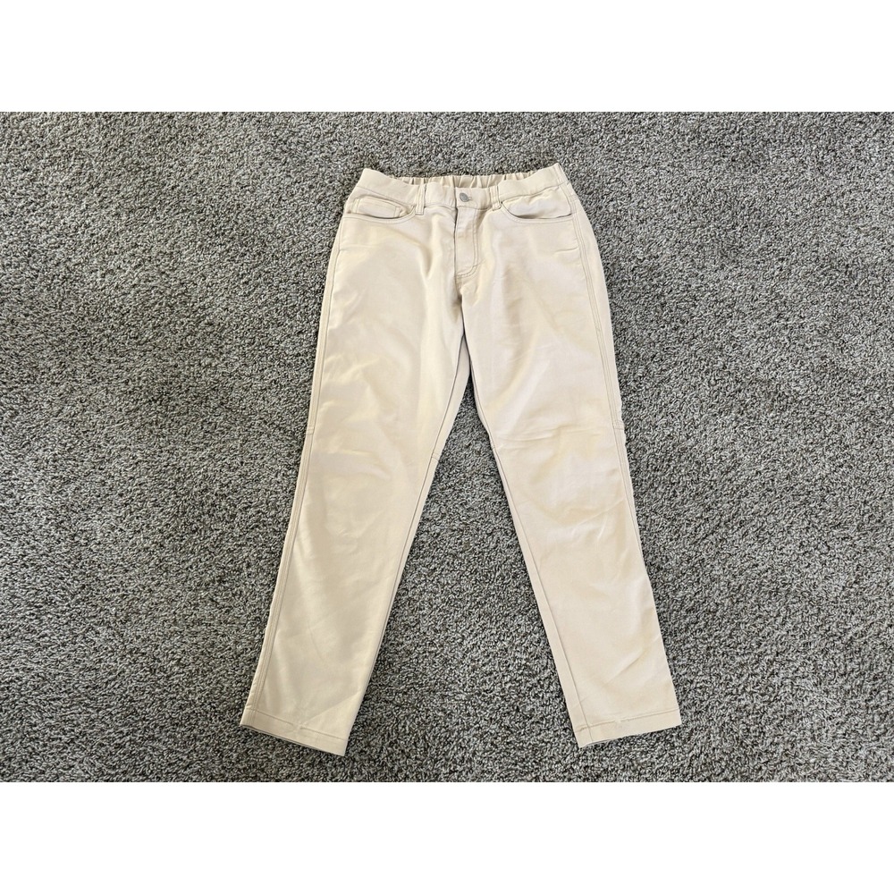 Bear Bottom Pants Mens M 30 Waist Beige Chino Elastic Stretch Waist Tapered
